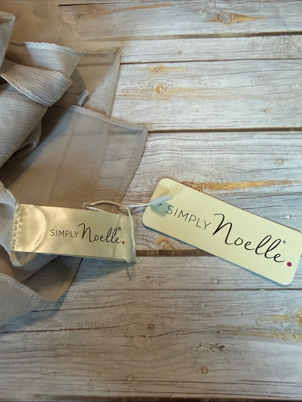 Simply Noelle Light Taupe Embroidered Chiffon Wrap
